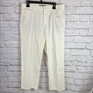 Alberto Men's Light Cream Chinos Linen Stretch 34x34